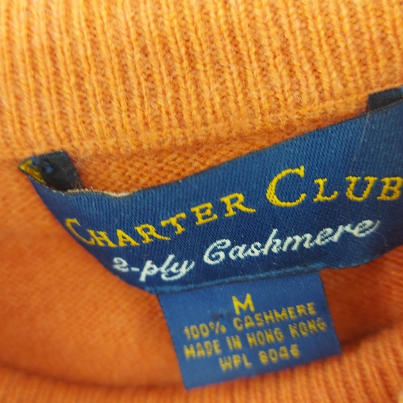 Charter Club 2 Ply Cashmere Turtleneck Sweater Size Medium Orange - Picture 2 of 3
